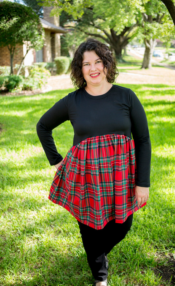 Plus size plaid top skirt quilt