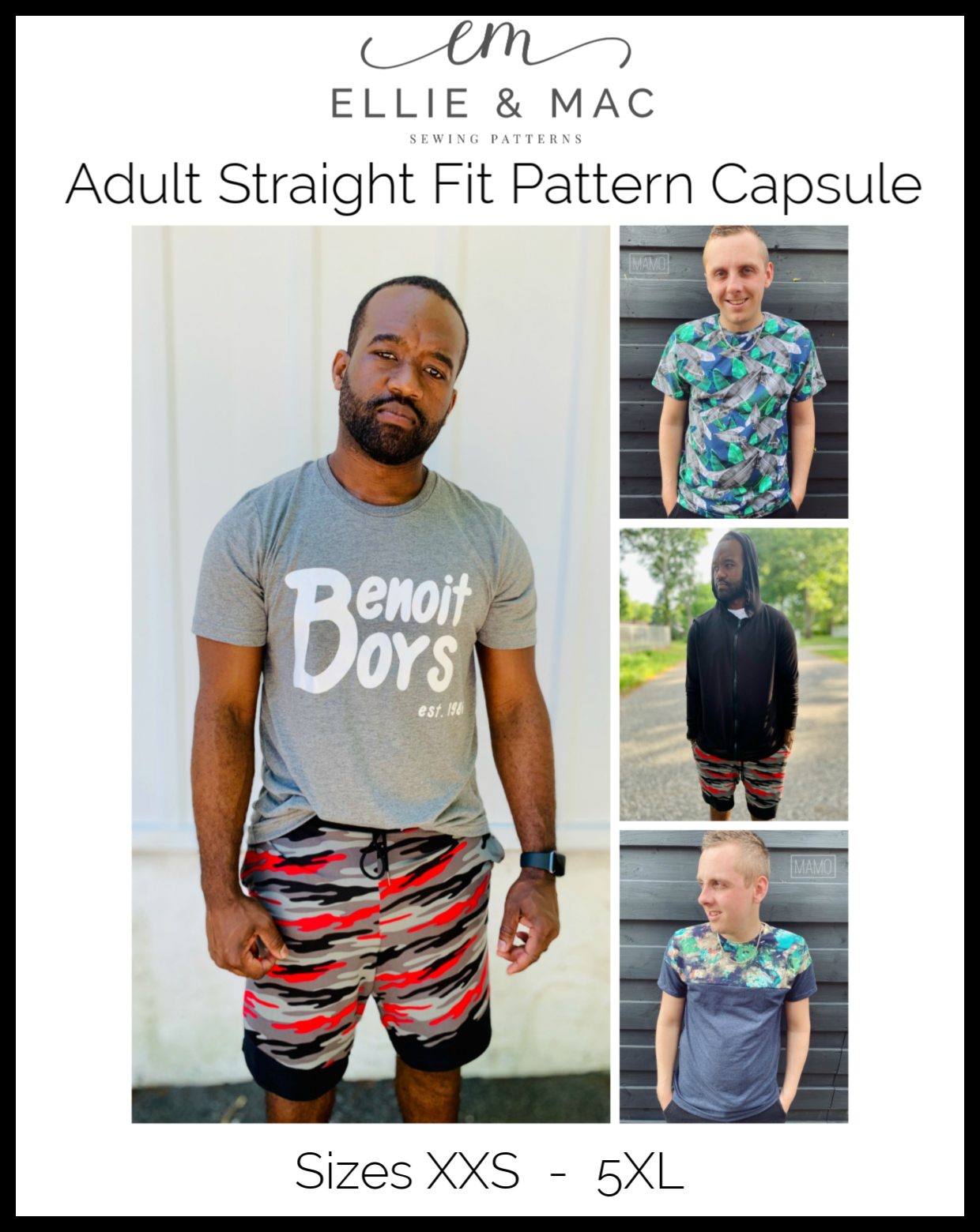 Men's Hawaii Shirt Loose Fit Sewing Pattern PDF. size S 