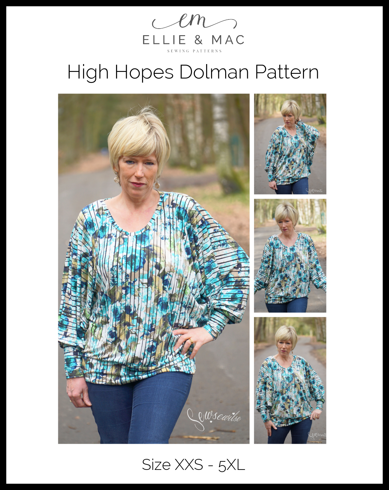 Driftwood Dolman Sweatshirt Sewing Pattern - Adult Male/Straight Fit