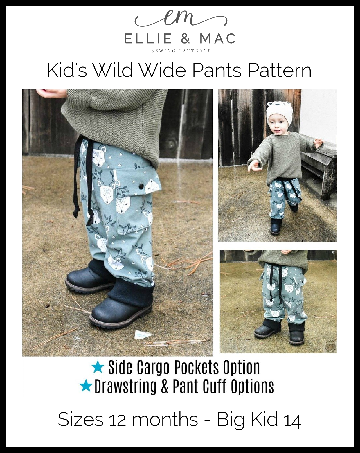 Digital Walnoot Wide Pants Sewing Pattern, Shop