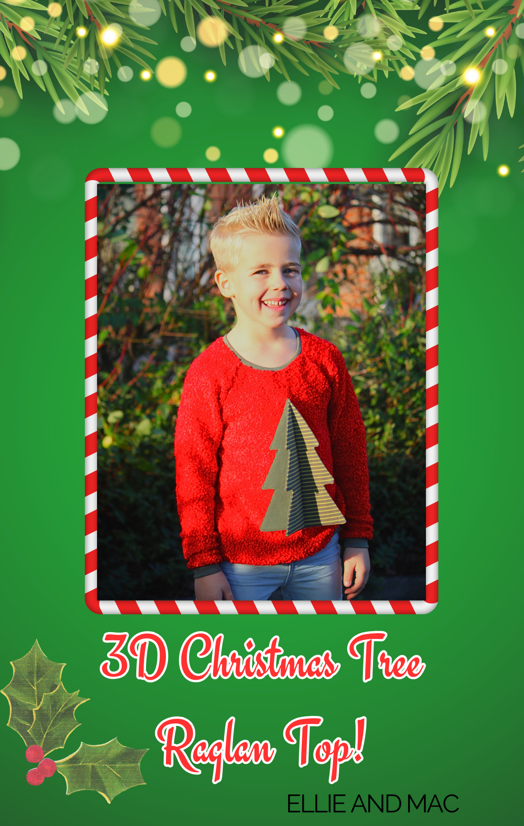 3D Christmas Tree Raglan Top!