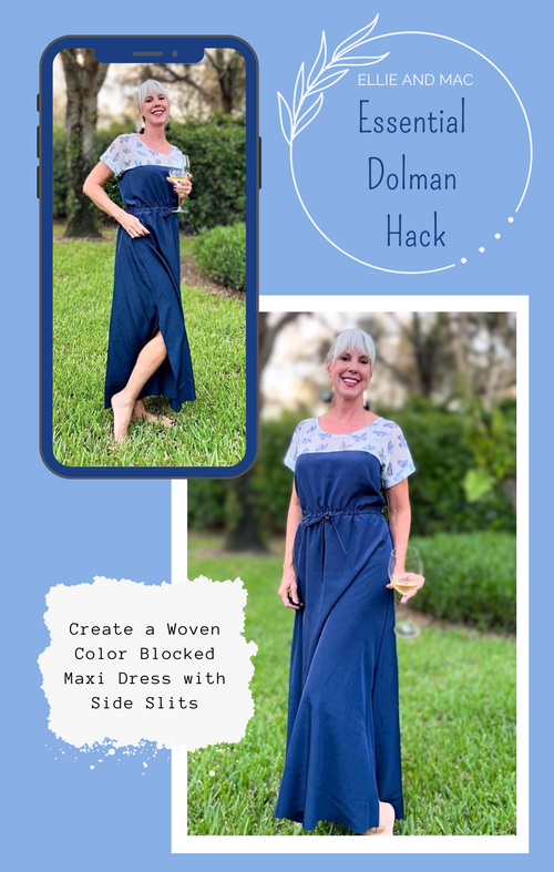 Essential Dolman Hack - Create a Woven Color Blocked Maxi Dress with S