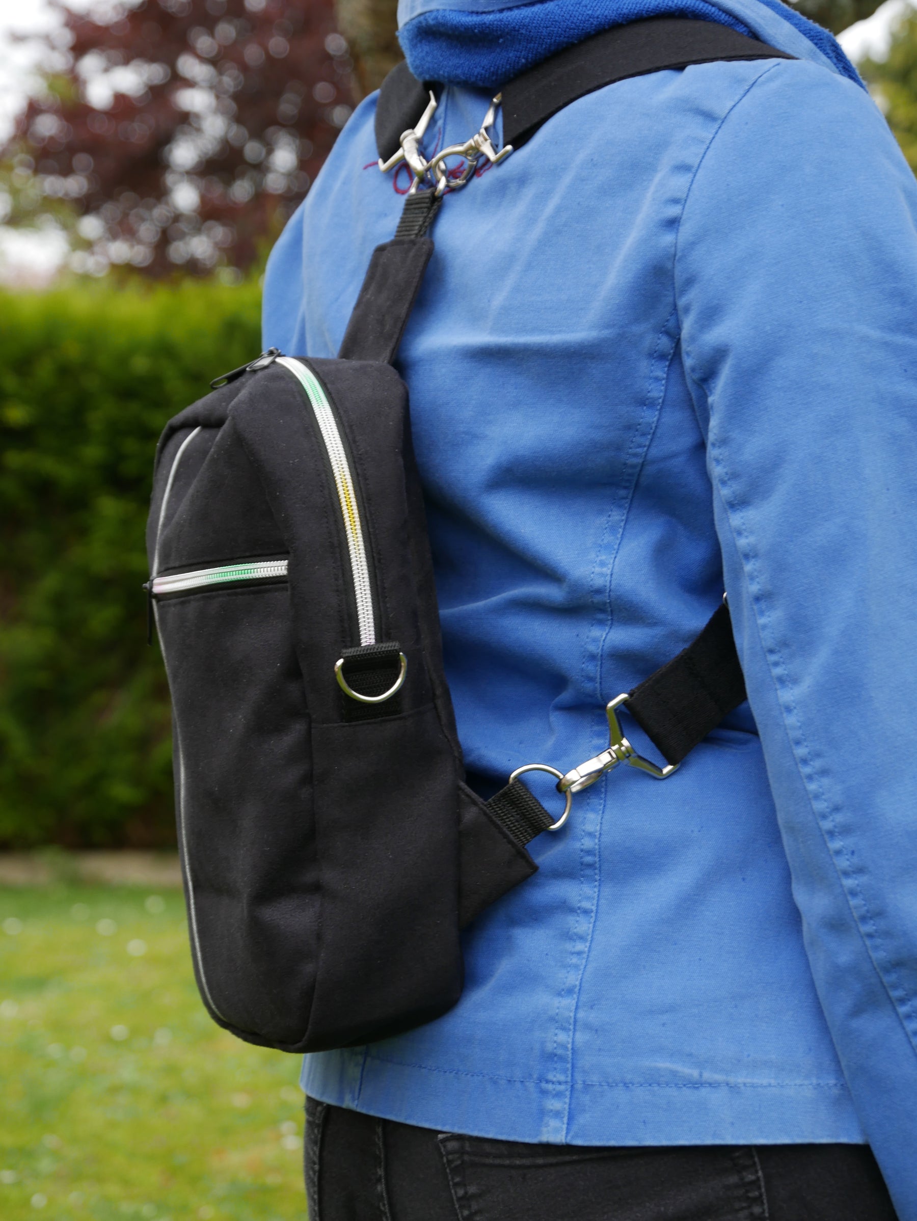 Anello BLUE square hand/ shoulder Bag with Double Handles & Detachable  Strap 