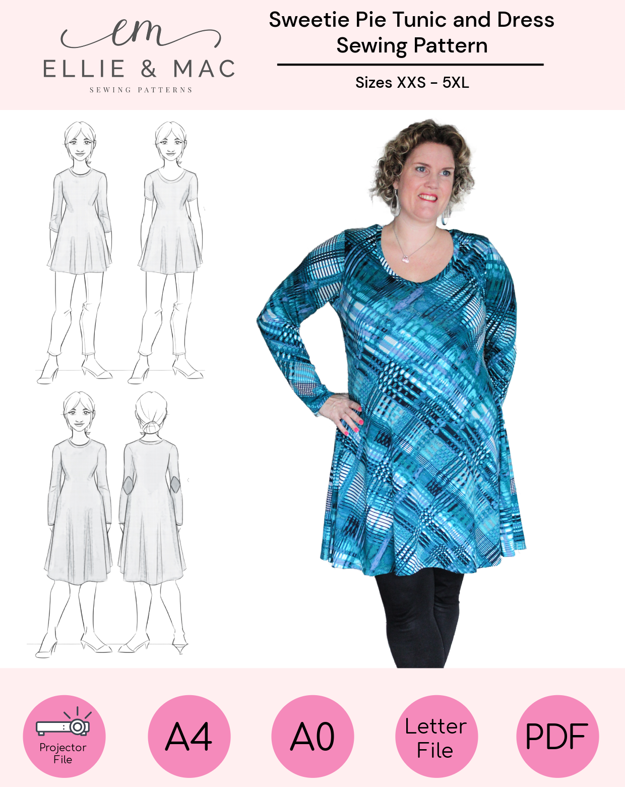 Adult Sweetie Pie Tunic & Dress Pattern