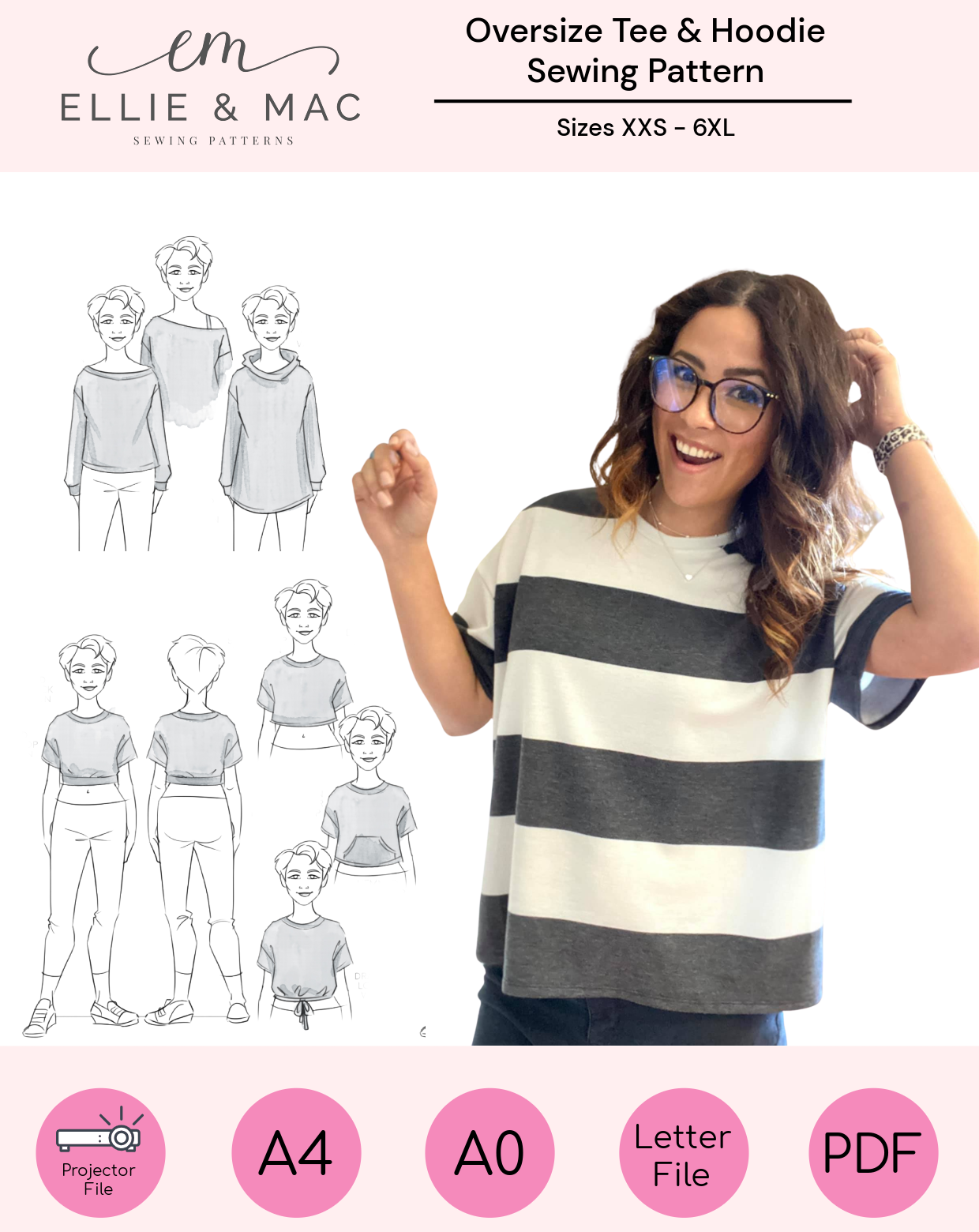 Adult Oversized Tee Pattern