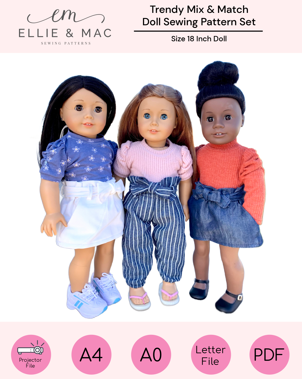 Trendy Mix & Match Doll Pattern Set