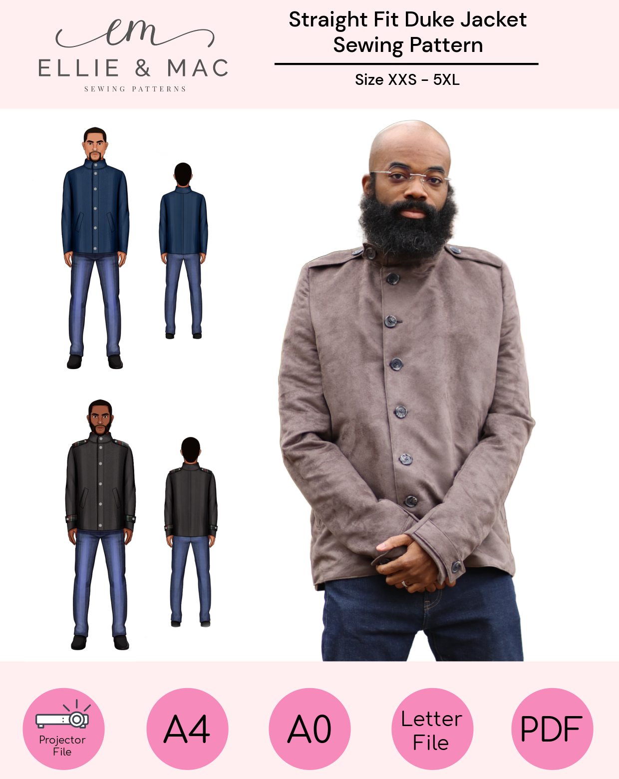 Adult Straight Fit Duke Jacket Pattern