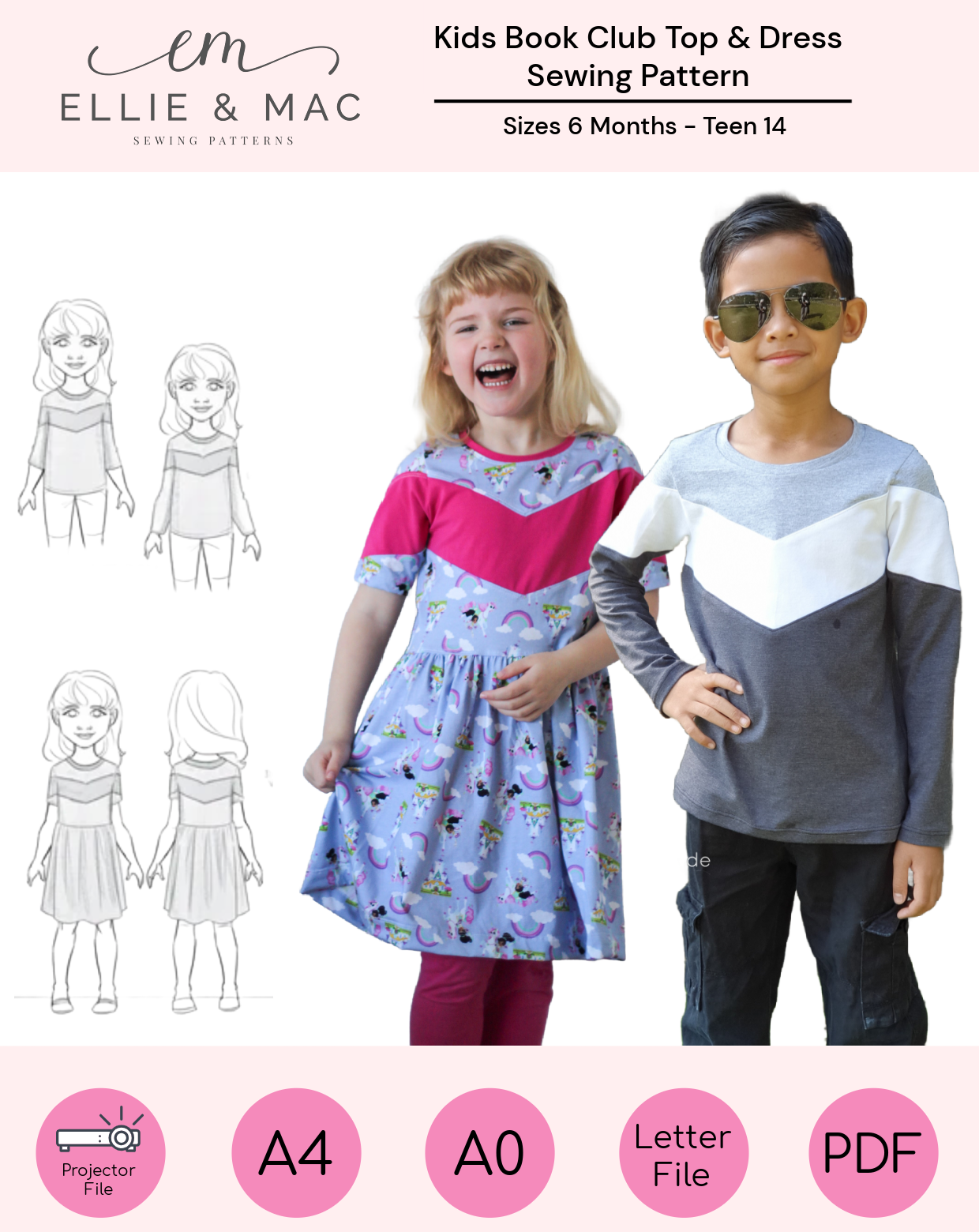 Kid's Book Club Top & Dress Pattern