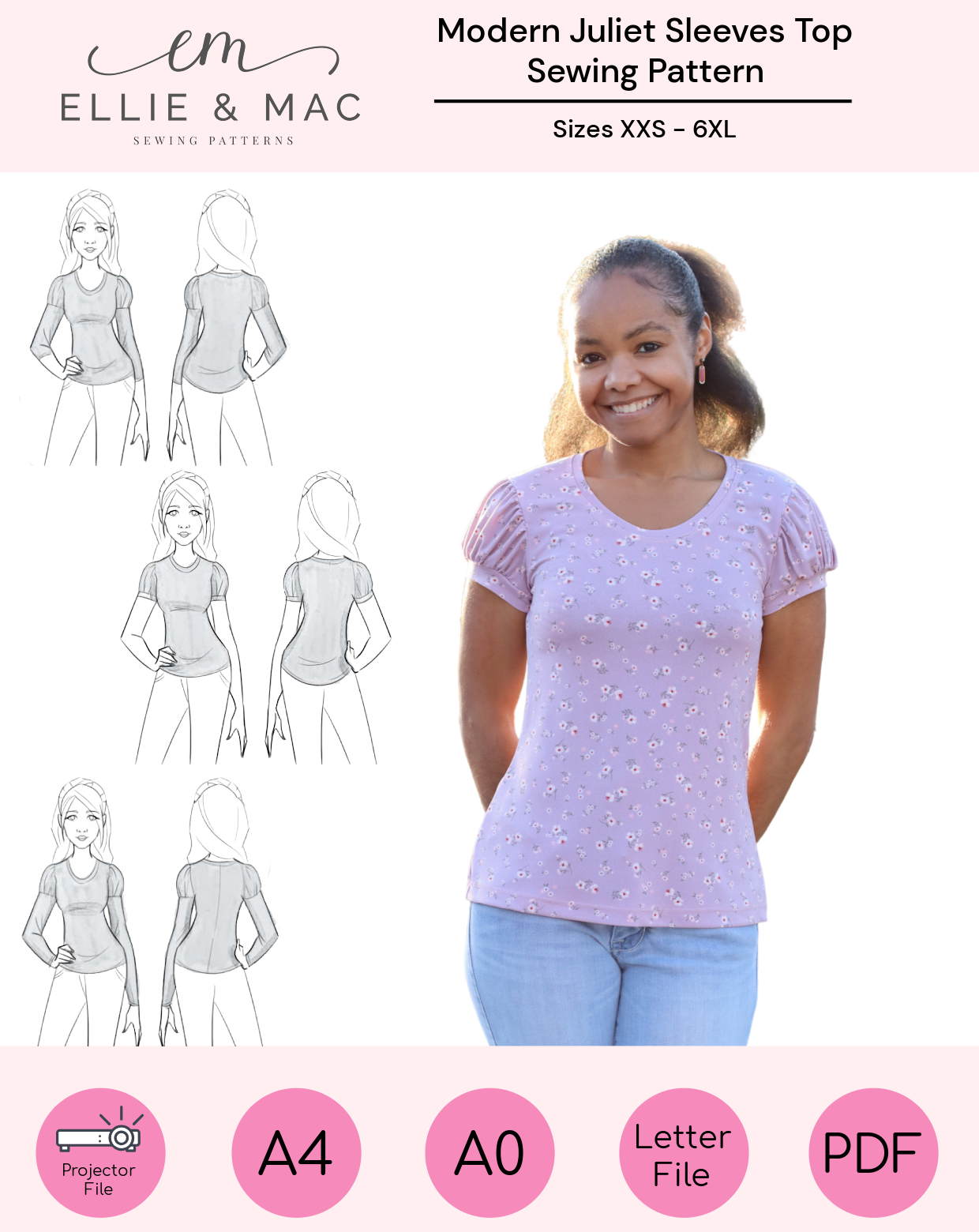 Modern Juliet Sleeves Top Pattern