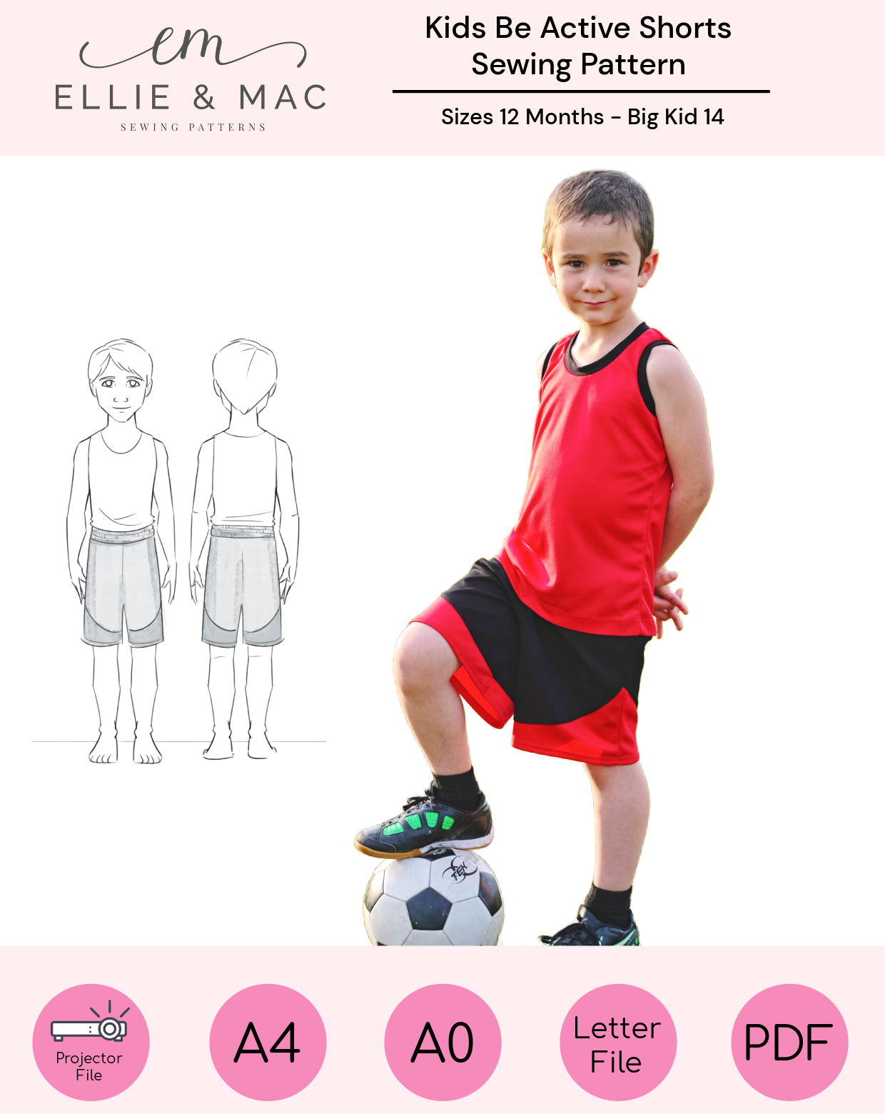 Kids Be Active Shorts Pattern