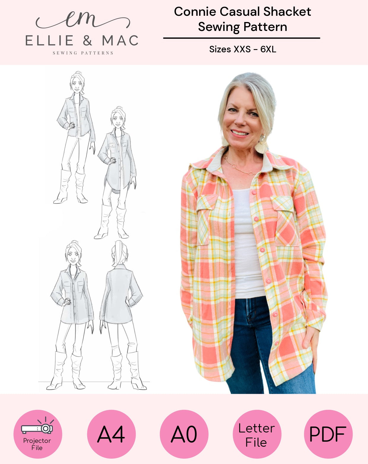 Connie Casual Shacket Pattern