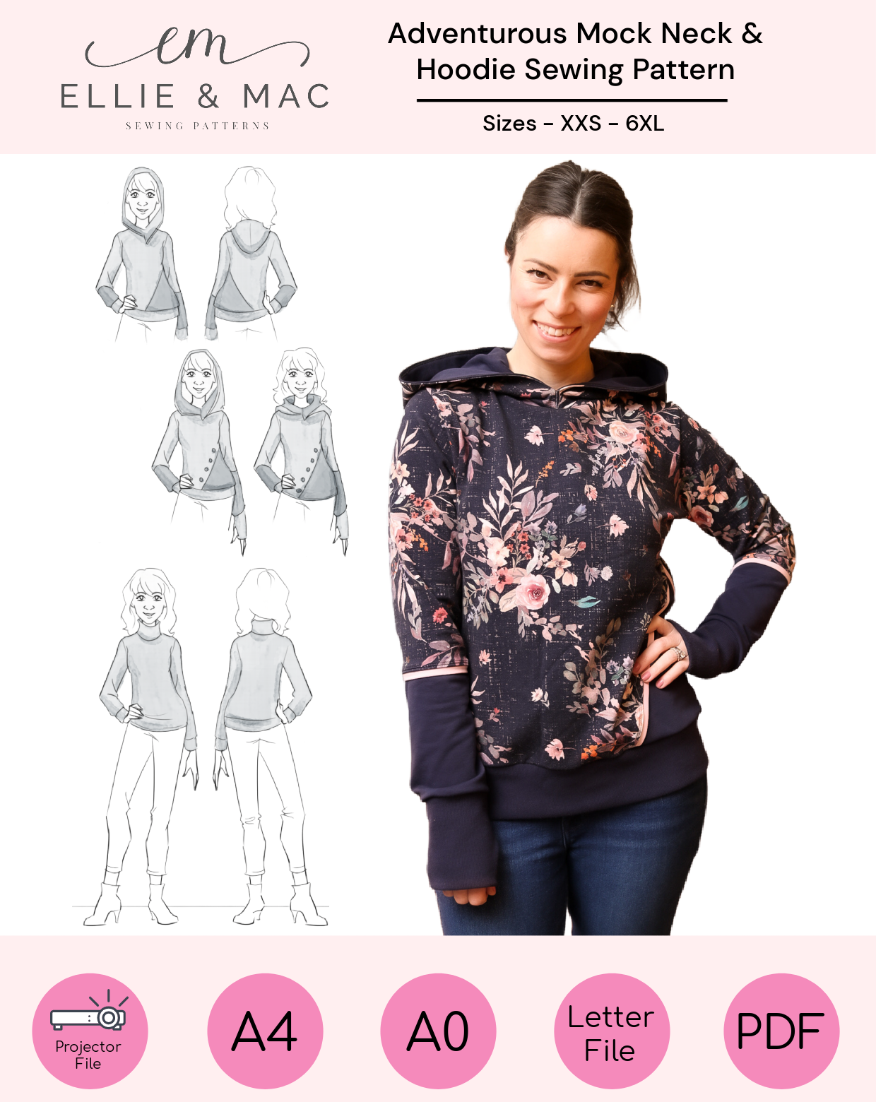 Adventurous Mock Neck & Hoodie Pattern