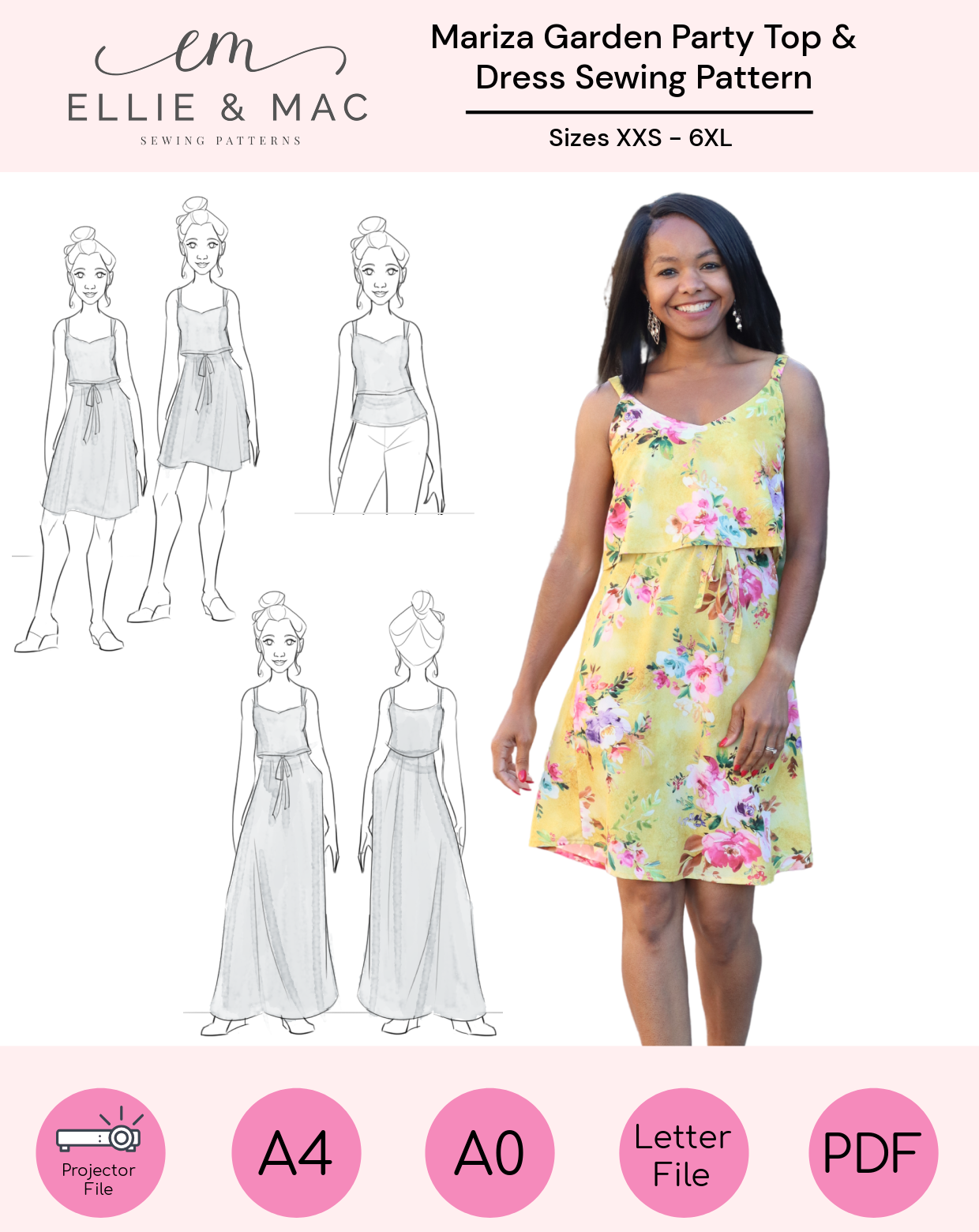 Woven Garden Party Dress PDF Sewing Pattern by Ellie and Mac Sewing Patterns