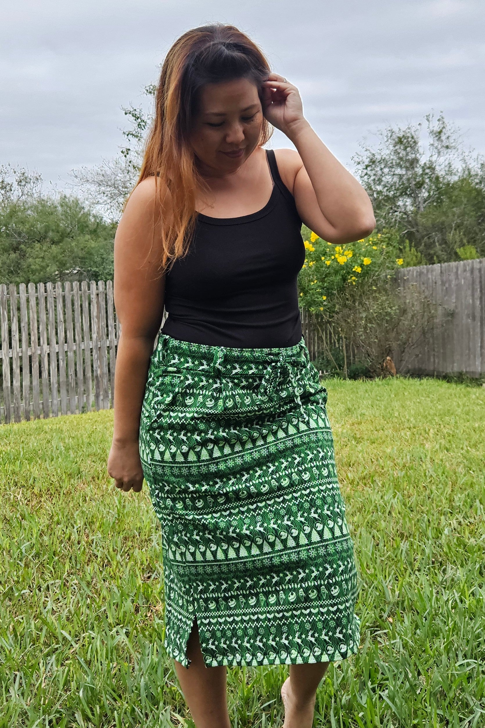 Jasmine Jogger Skirt in Midi Length PDF Sewing Pattern by Ellie and Mac 