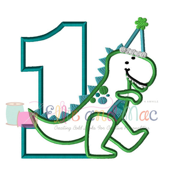 One Birthday Dinosaur Applique Design - Ellie and Mac, Digital (PDF) Sewing Patterns | USA, Canada, UK, Australia