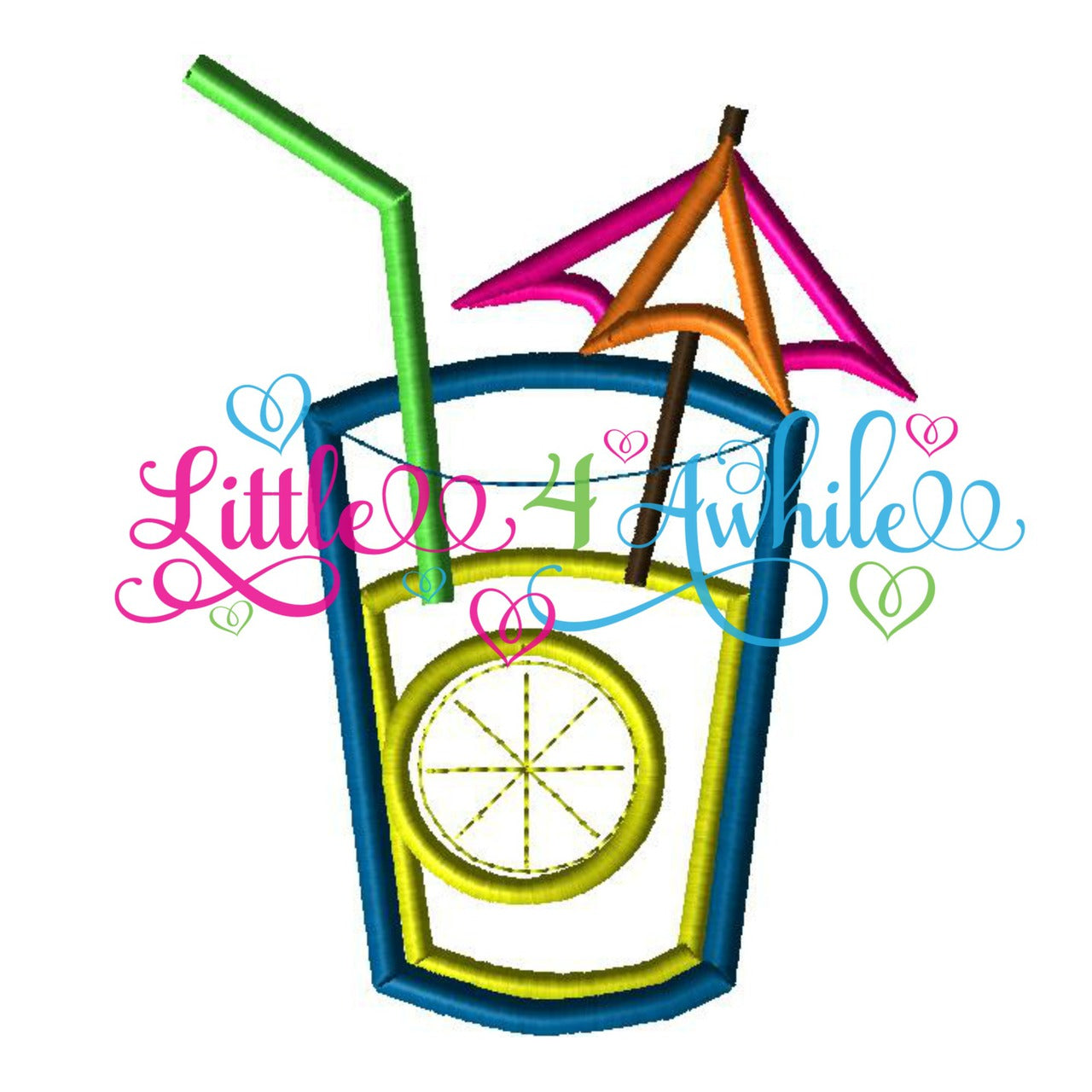 Summer Lemonade Drink Applique Design - Ellie and Mac, Digital (PDF) Sewing Patterns | USA, Canada, UK, Australia