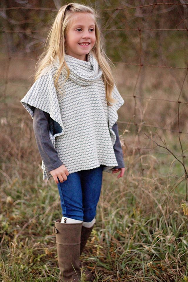 Girl's Sugar n' Spice Poncho Pattern Wacky - Ellie and Mac, Digital (PDF) Sewing Patterns | USA, Canada, UK, Australia