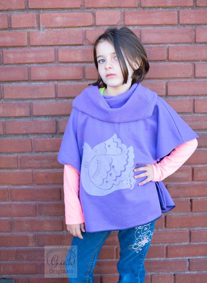 Girl's Sugar n' Spice Poncho Pattern Wacky - Ellie and Mac, Digital (PDF) Sewing Patterns | USA, Canada, UK, Australia