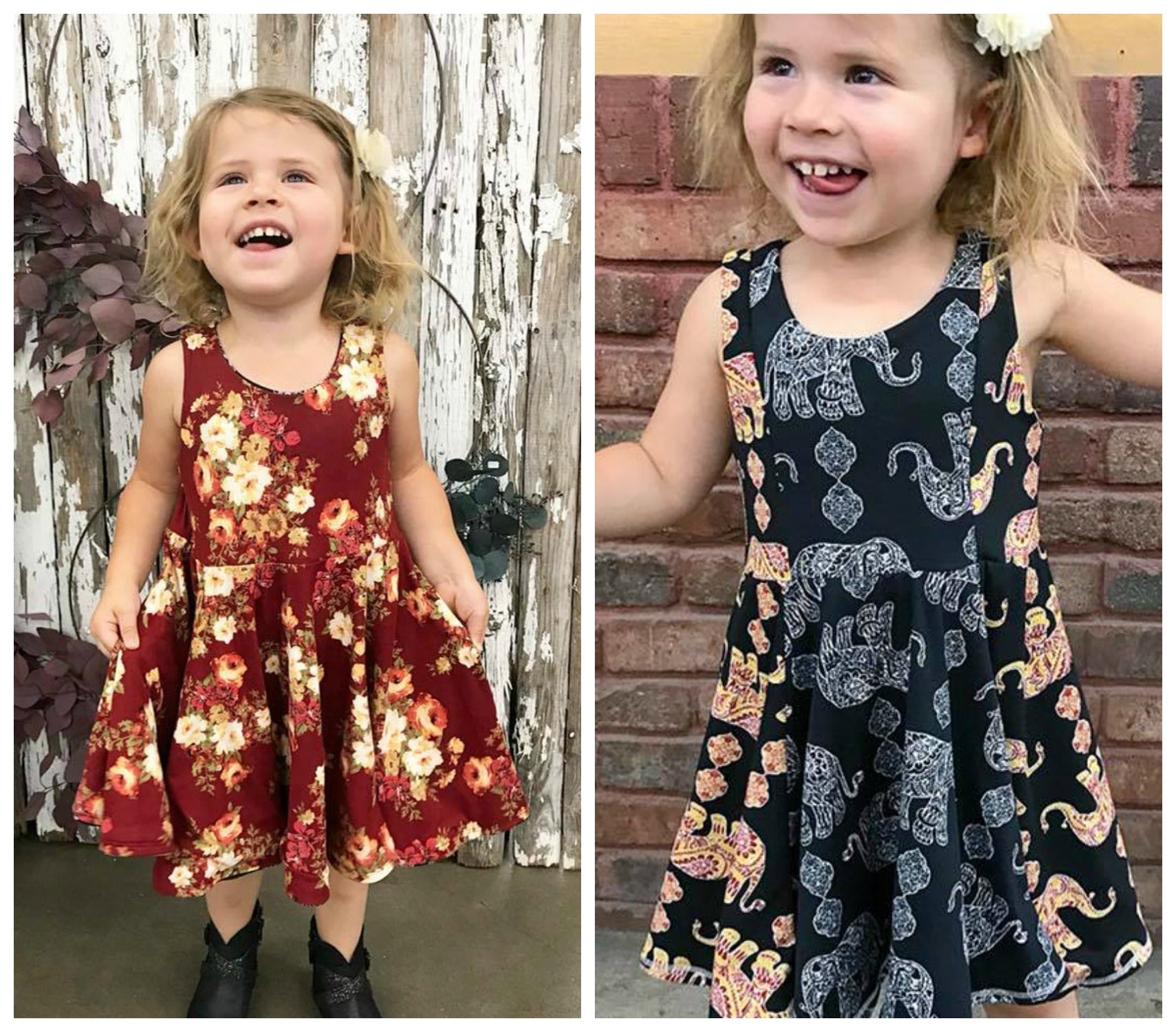 Girl's Reversible Dress Pattern - Ellie and Mac, Digital (PDF) Sewing Patterns | USA, Canada, UK, Australia