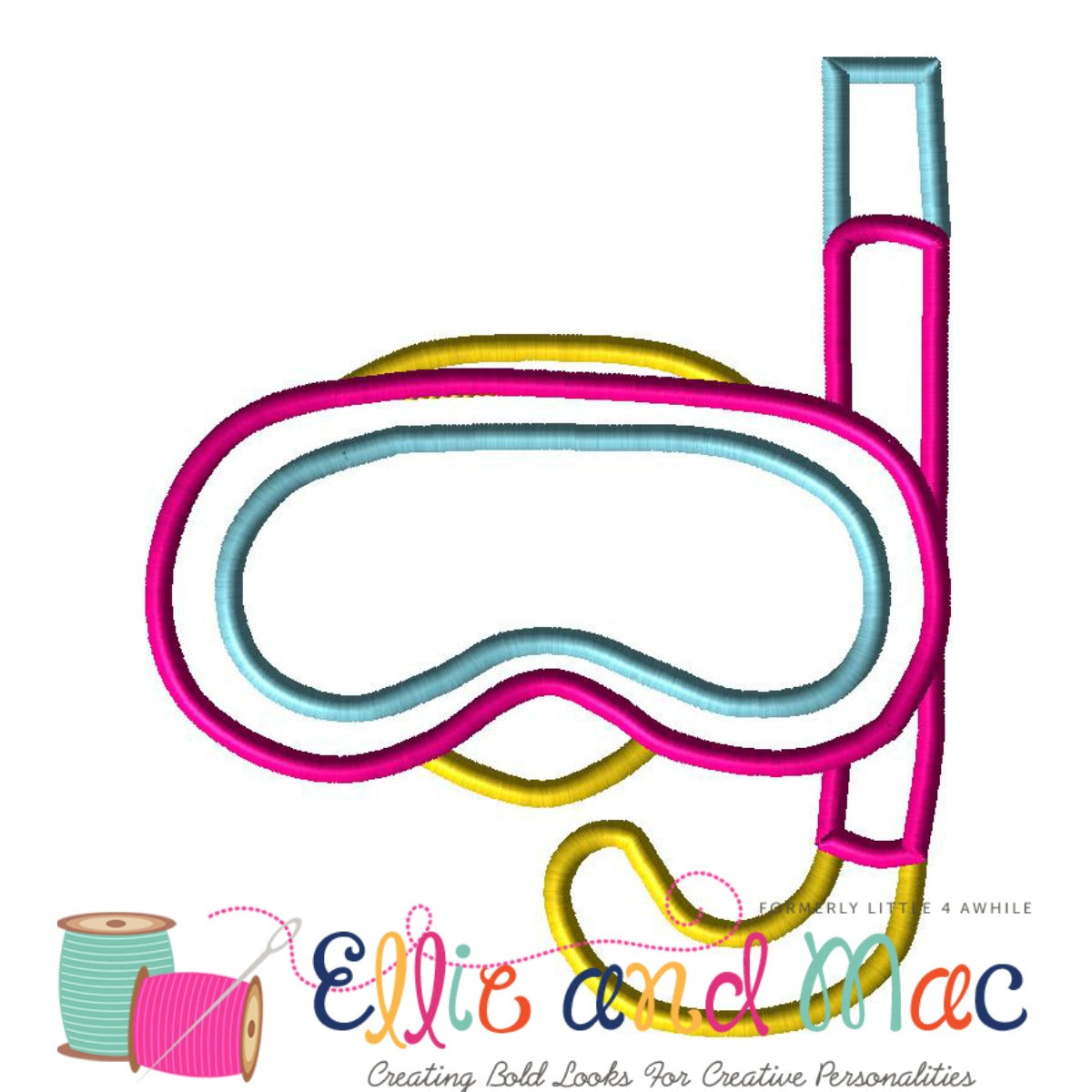 Snorkel Applique Embroidery Design - Ellie and Mac, Digital (PDF) Sewing Patterns | USA, Canada, UK, Australia