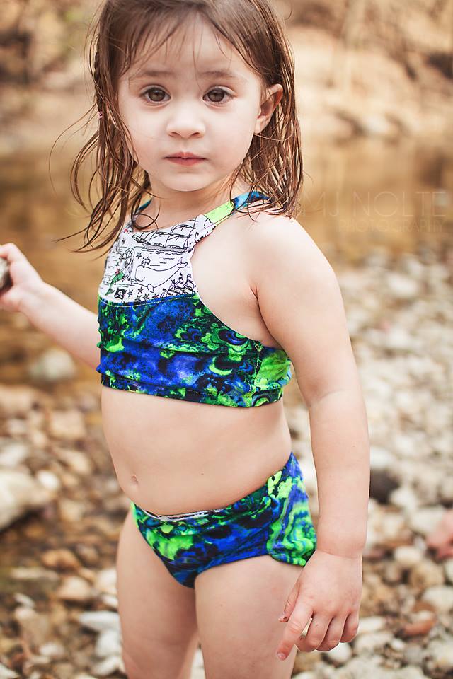 Girl's Tropical Getaway Swimsuit Mix & Match Pattern - Ellie and Mac, Digital (PDF) Sewing Patterns | USA, Canada, UK, Australia