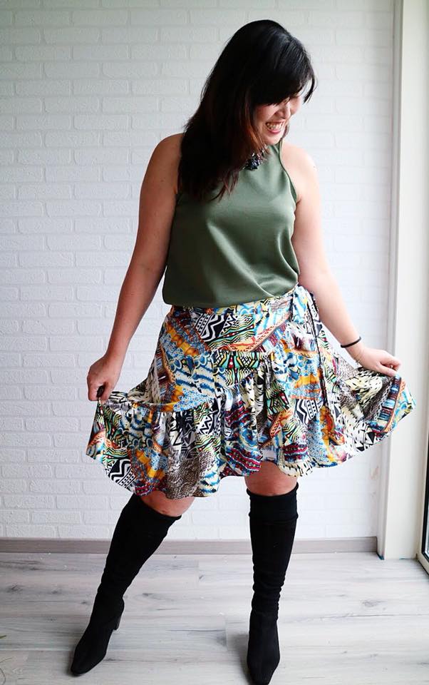 Patterned womens skirt best sale