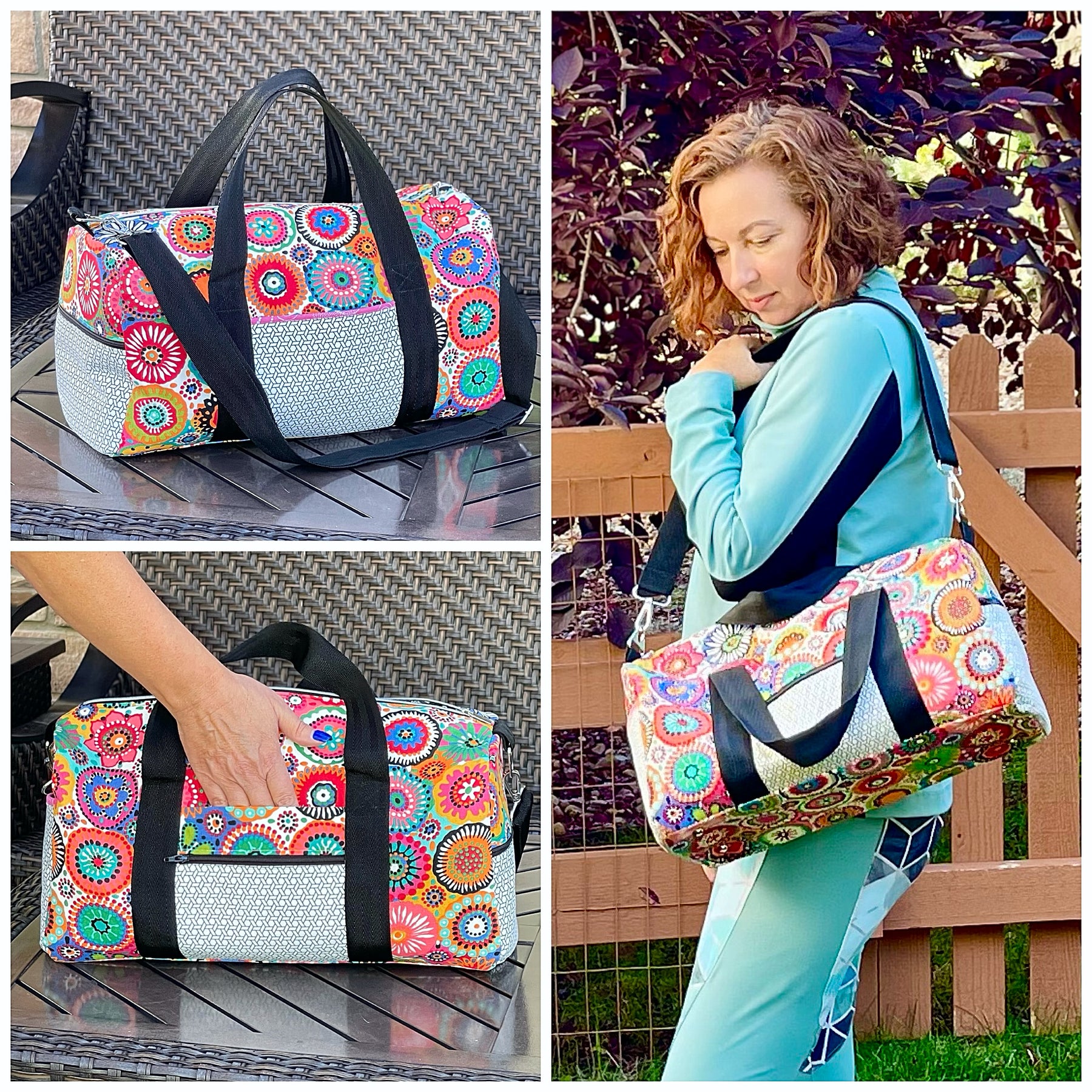 FREE pdf sewing pattern for this Duffle Bag & Mini Duffle Bag.This