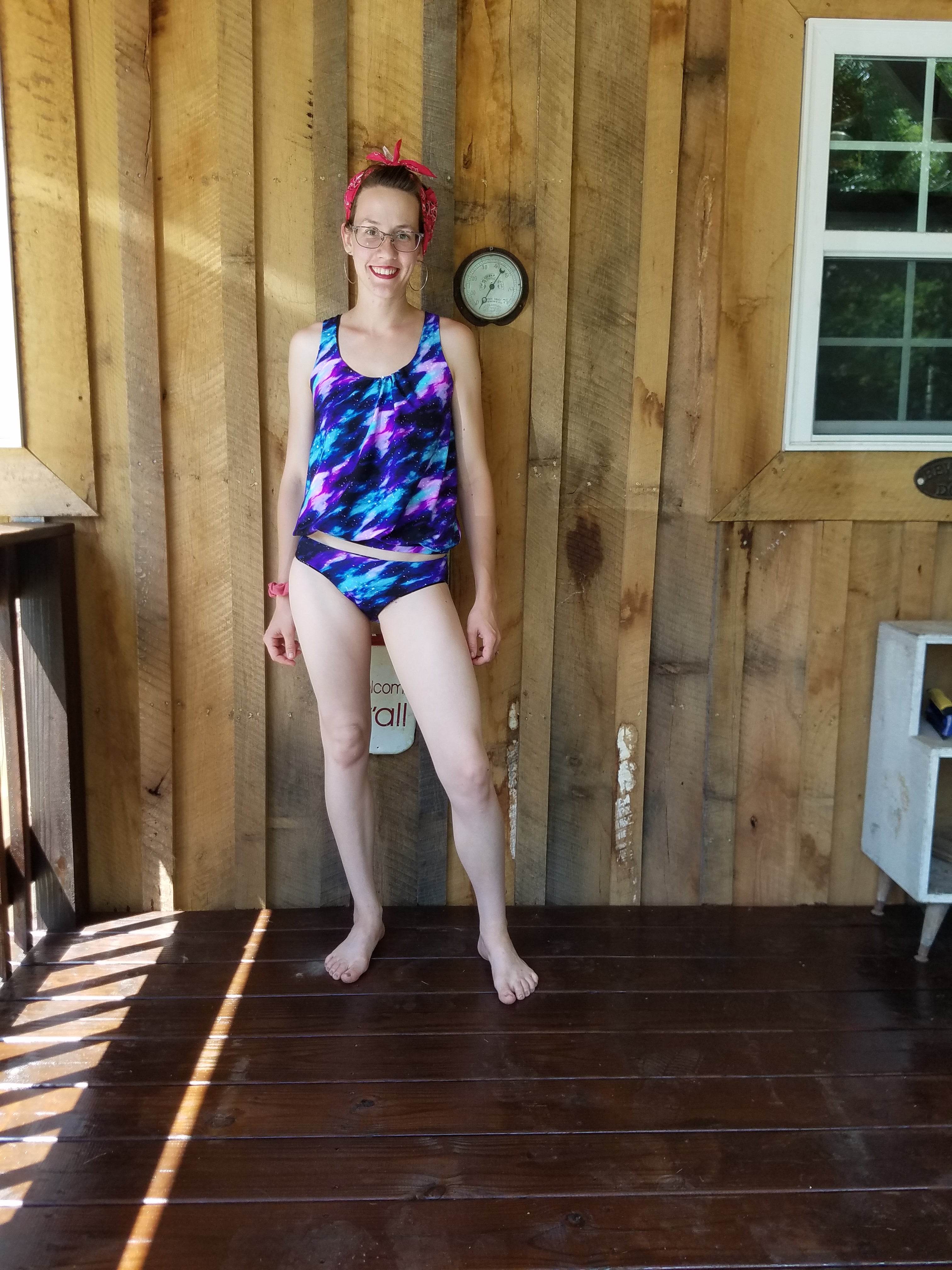 Gathered Tankini Swimsuit Mix & Match Pattern