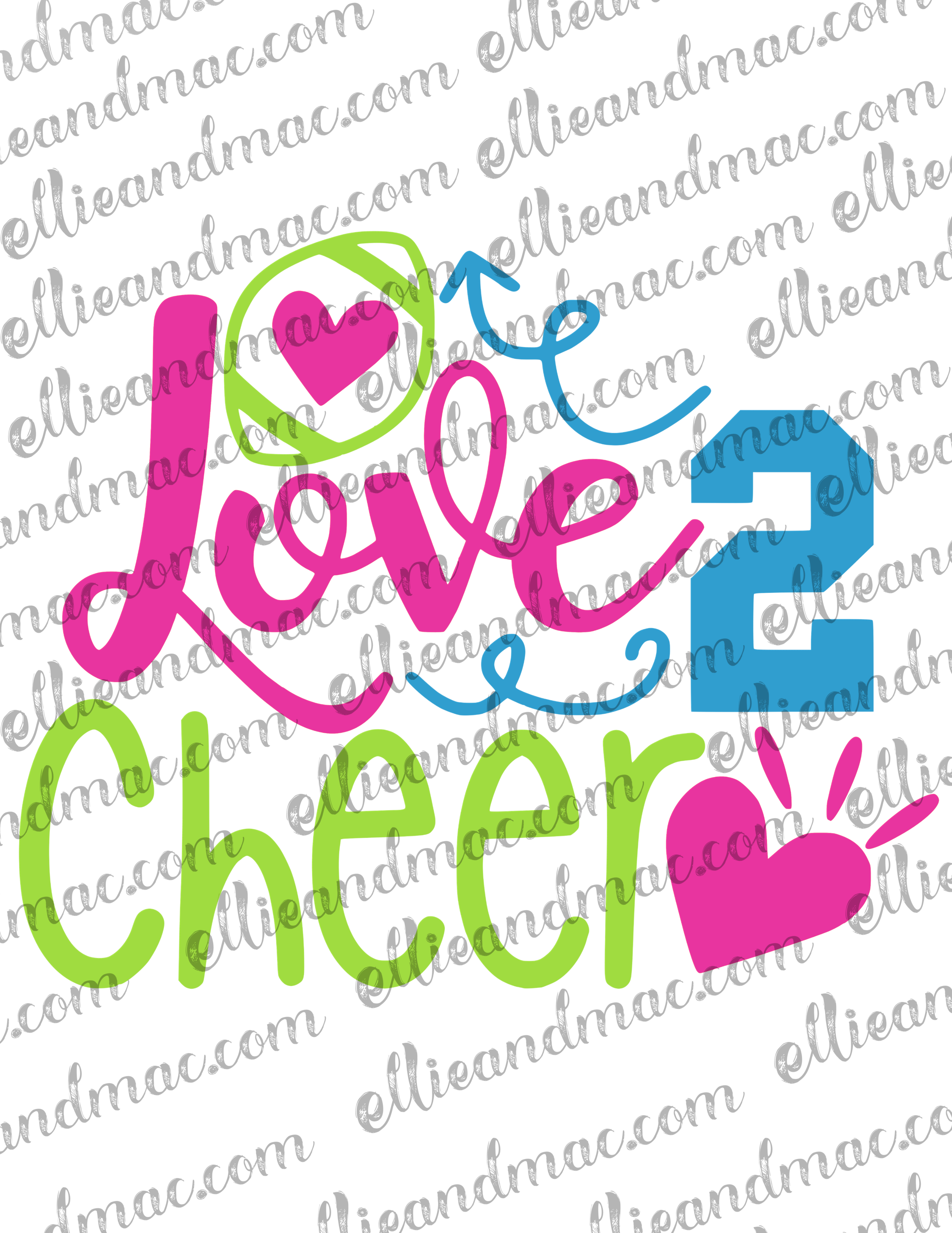 Love 2 Cheer SVG Cutting File