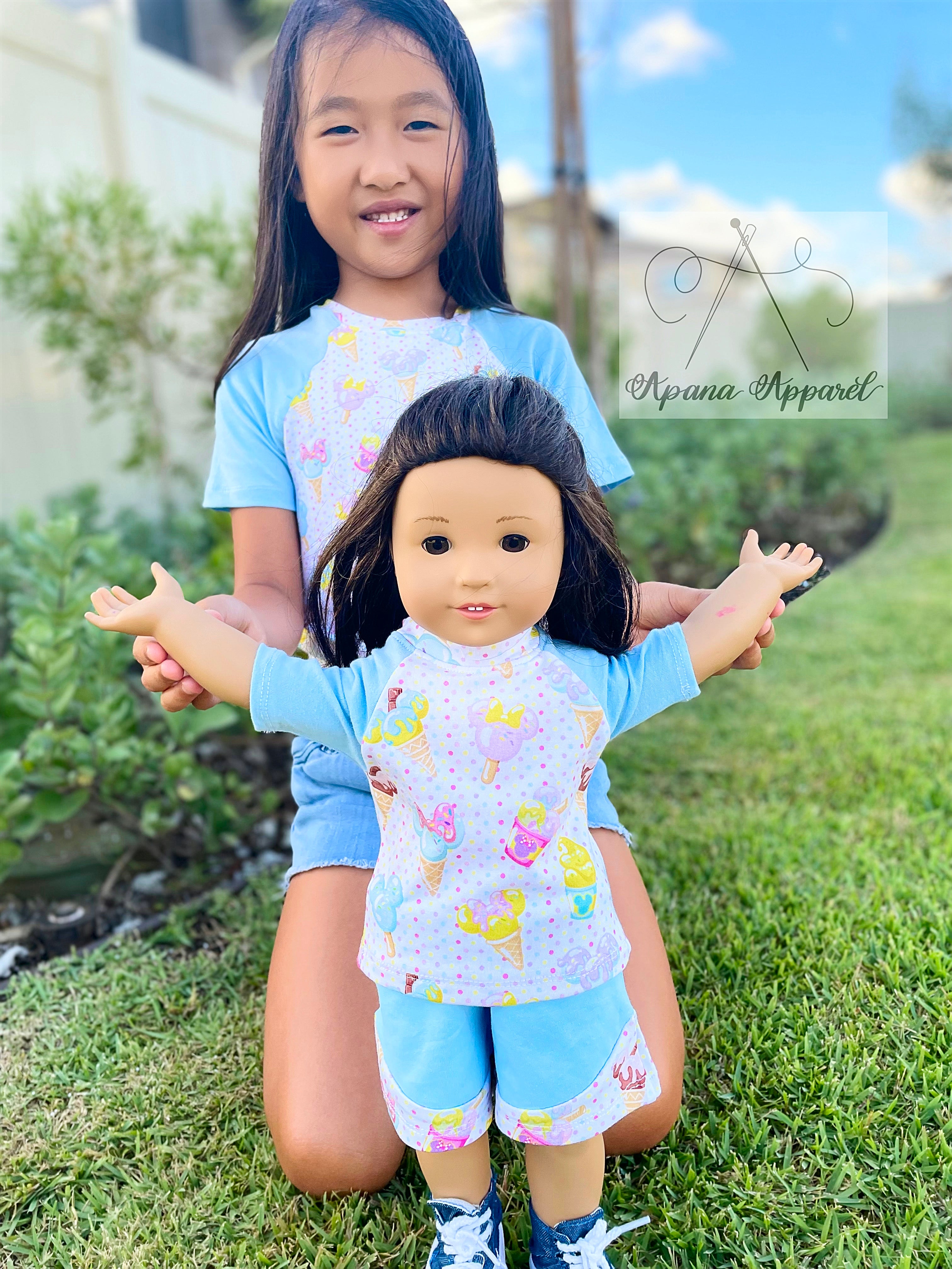 Be Active Shorts & Raglan Tee Doll Pattern Set