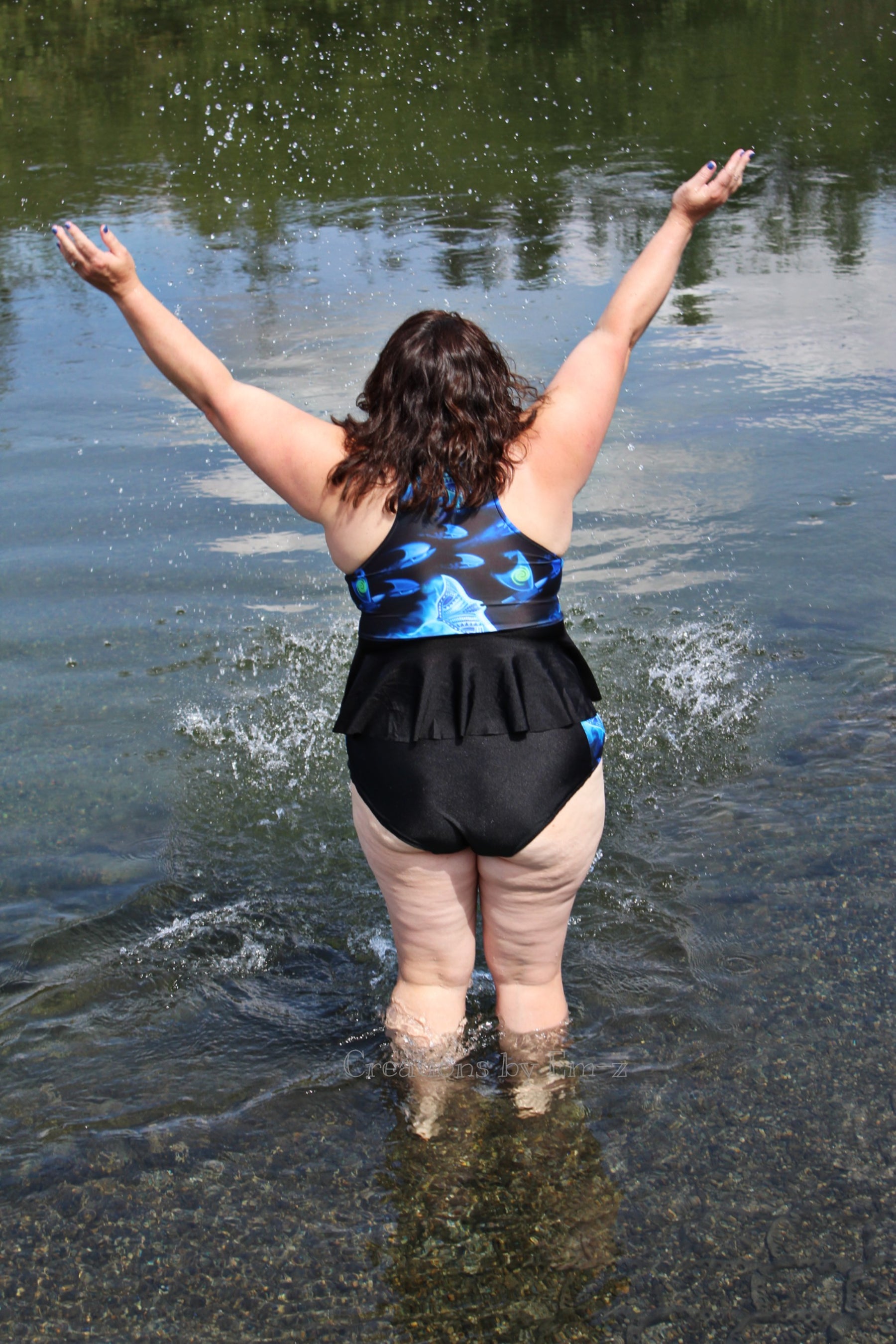 Anfilia Women's Swimming Pants Color Block High Waisted Swim Pants Swim  Leggings Swim Tights