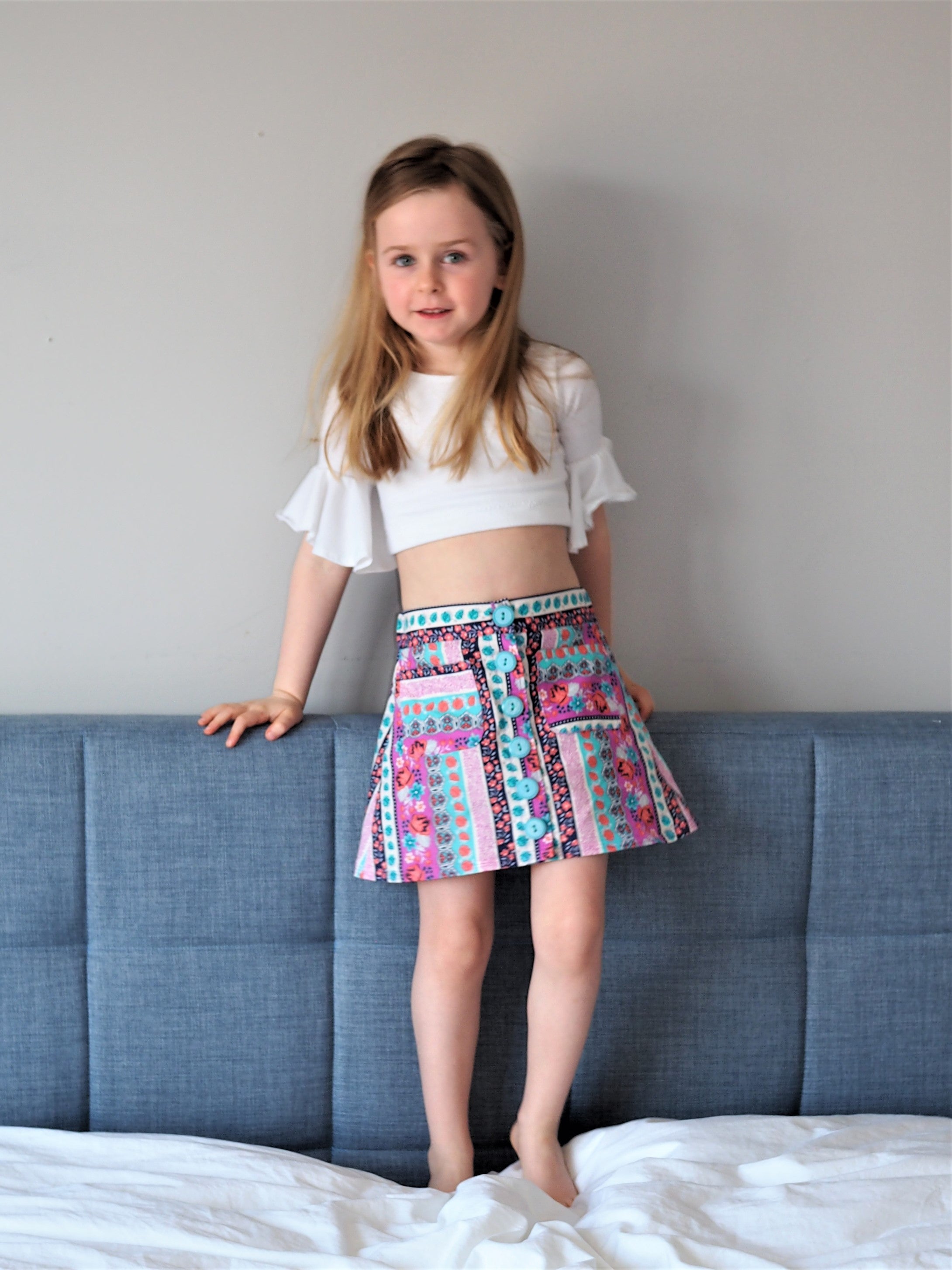 Kid's Button A-line Skirt Pattern