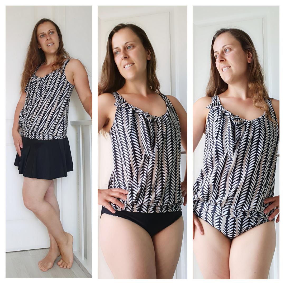 Gathered Tankini Swimsuit Mix & Match Pattern