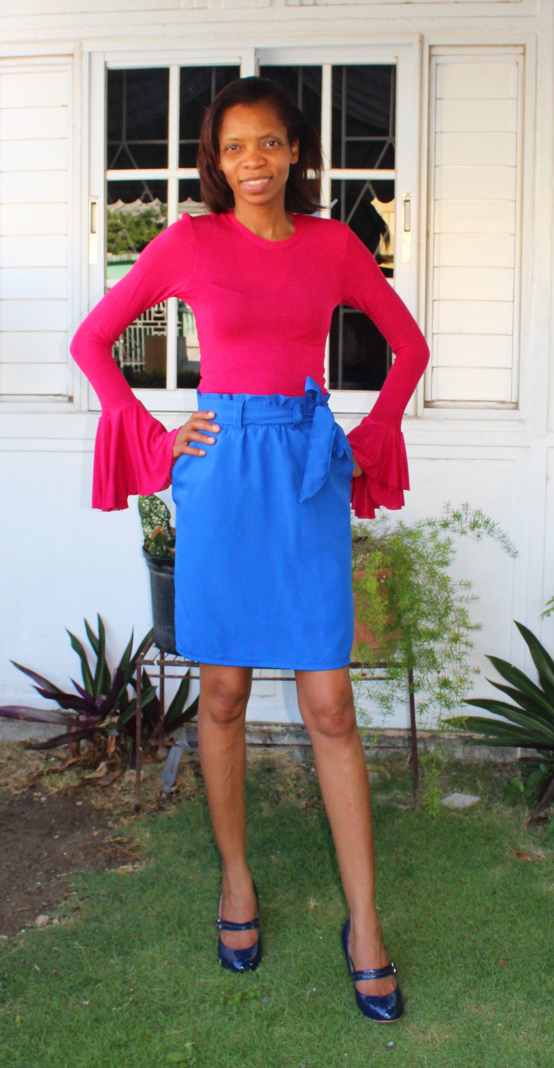 Blue paperbag skirt hotsell