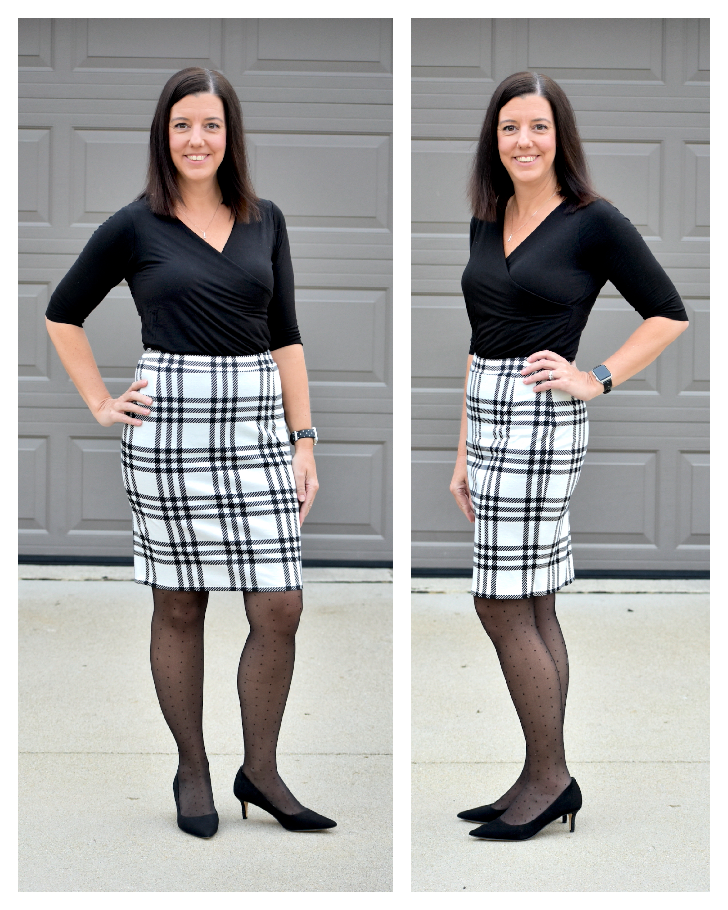 Plaid pencil skirt 7xl best sale