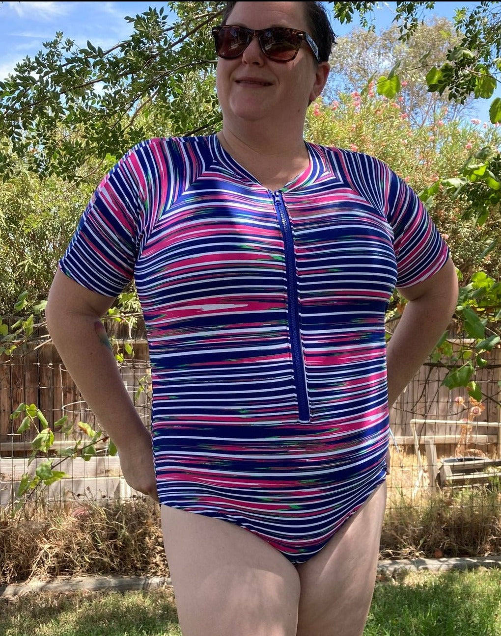 Women's Rash Guard 2 Piece Long Sleeve Swim Shirt with Shorts Swimsuit with  Bra Bathing Suit Plus Size -L
