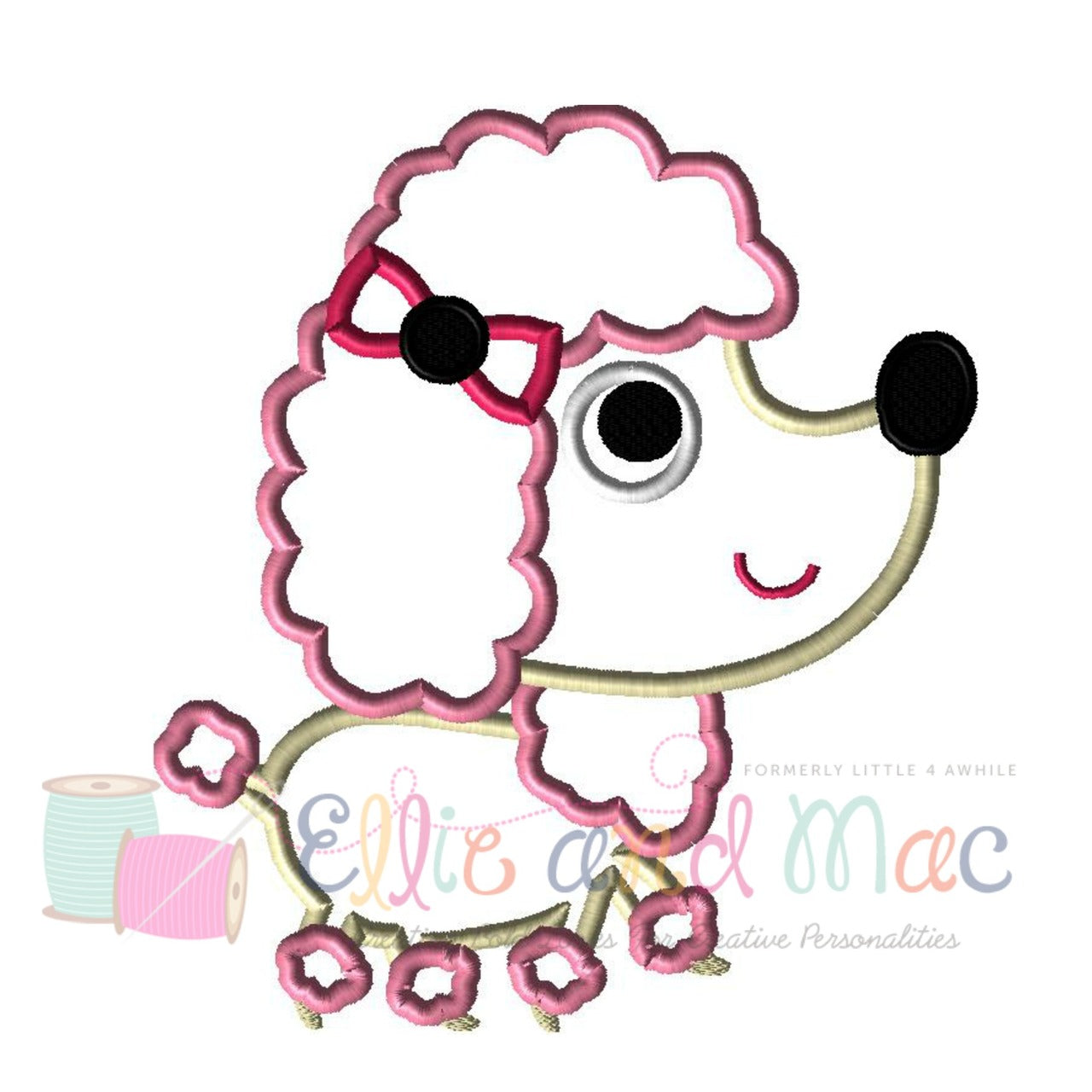 Pampered Poodle Dog Applique Design - Ellie and Mac, Digital (PDF) Sewing Patterns | USA, Canada, UK, Australia